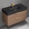 Floating Bathroom Vanity, Modern, Walnut, 40